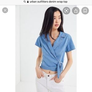 Denim wrap top